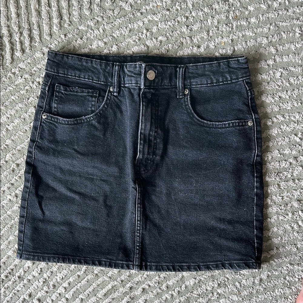 ZARA Black Denim Mini Skirt